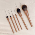 Black walnut wood makeup brush set