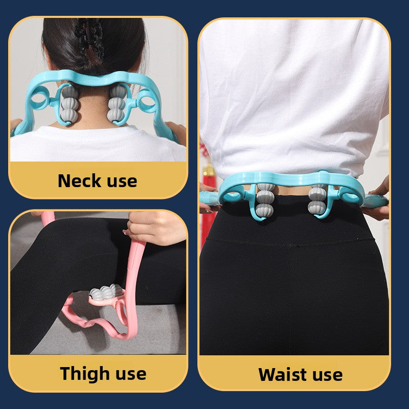 Manual Cervical Neck Massager with 6 Wheels