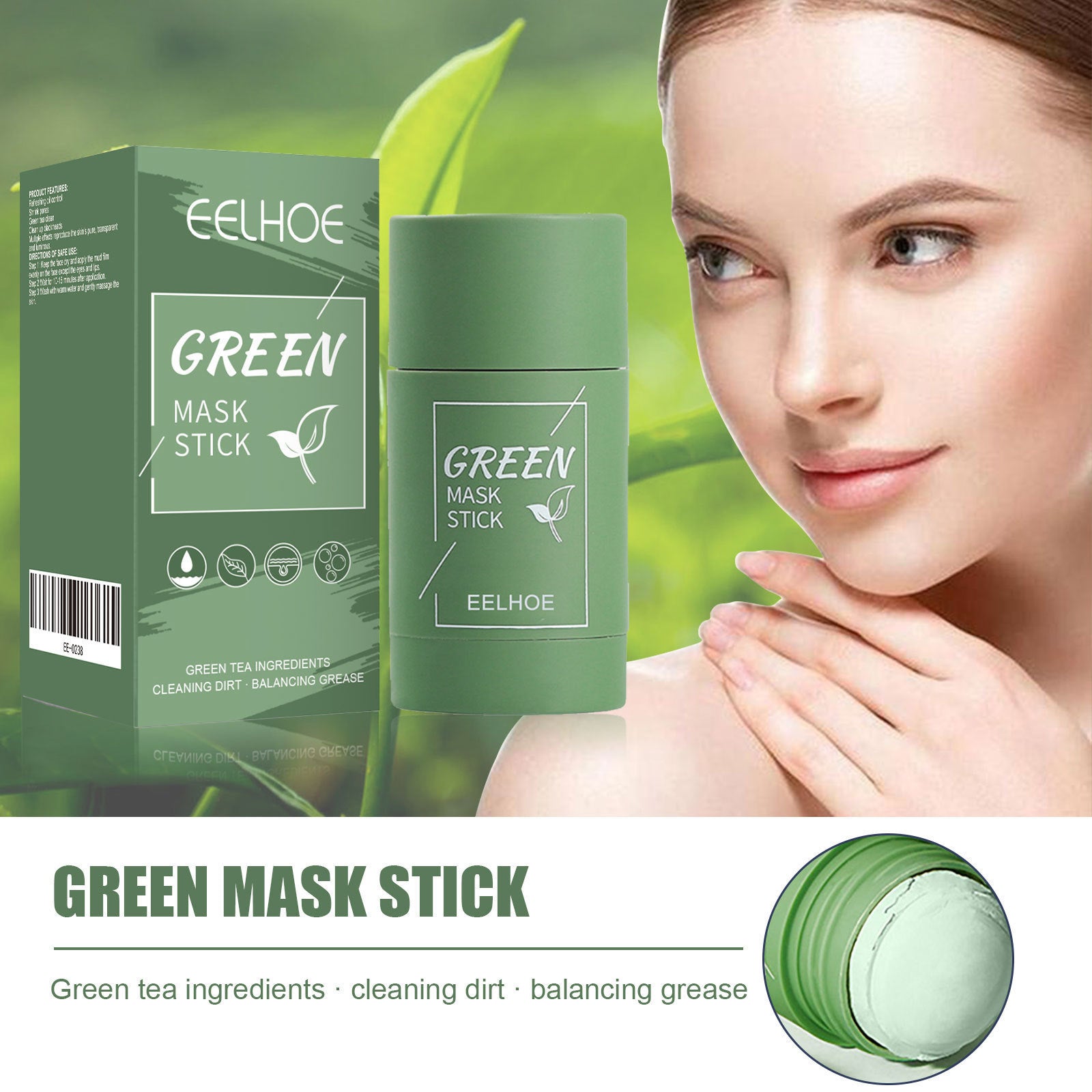Green Tea Solid Facial Mask Stick