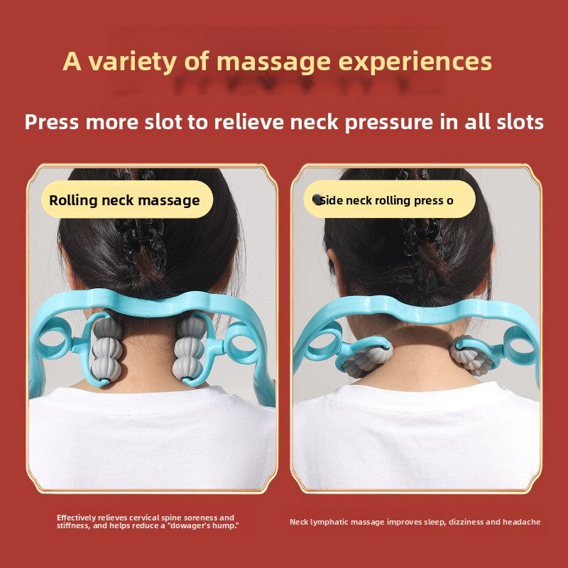 Manual Cervical Neck Massager with 6 Wheels