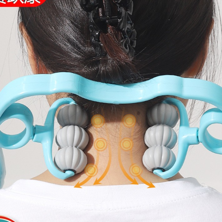 Manual Cervical Neck Massager with 6 Wheels